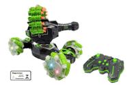 Carro Destroyer Twist Controle Remoto Verde Art Brink 4x4 Som Luzes Atira Dardos