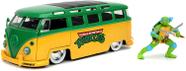 Carro Die-cast Volkswagen 1962 Turtles com figura Leonardo 2,75' - Ideal para Crianças e Adultos