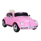 Carro Elétrico Infantil Fusca Rosa Com Controle Remoto 12V