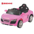 Carro Eletrico Infantil Rosa com Som e Luzes Controle Remoto