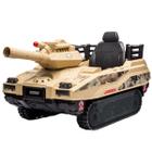 Carro Elétrico Infantil Tanque Exército Controle Criança Até 30Kg Lança Munições Luz Som USB 12v