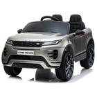 Carro eletrico land rover evoque pneu borracha 12v prata - importway