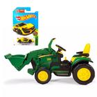 Carro Elétrico Mini Trator John Deere e Carrinho Hot Wheels