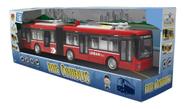 Carro Fricção Big Ônibus Com Luz E Som 6166 Dm Toys Vermelho