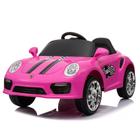 Carro Infantil Eletrico Porsche Rosa Luz Som E Controle Mini