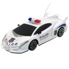 Carro Policia Controle Remoto 3 Funções c/ luz - Police Force Branco REF:ZB127