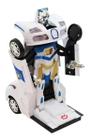 Carro Robô Policial Transformes Com Som E Luz - Colorida - toys