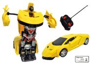 Carro Transforma Robo Controle Remoto Amarelo Art Brink Brinquedo Recreativo