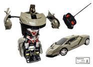 Carro Transforma Robo Controle Remoto Cinza Art Brink Brinquedo Recreativo