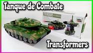 Carro Transformers Robô Tanque De Guerra Guerra vira robô Som e Luz Bate e Volta - Toy King