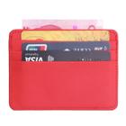 Cartão de crédito slim holder dinheiro do couro masculino - Vermelho