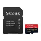 Cartão de Memória 64GB SanDisk Extreme Pro MicroSDXC 200Mb/s UHS-I V30 U3 A2