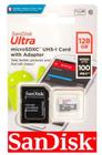 Cartão de Memória Celular 128GB SD Adaptador Sandisk, Original.