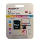 Cartão de Memória Hikvision 16GB MicroSDHC Com Adaptador 92MB/s C1 Series HS-TF-C1(STD)/16G/Adapter