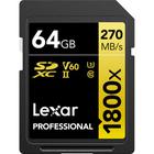 Cartão de memória lexar sd xc 64gb 1800x uhs-ii 270mb/s gold