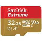 Cartão de Memória Micro SD Sandisk Extreme 100-60 MB/s U3 V30 32 GB com Adaptador (SDSQXAF-032G-GN6AA)