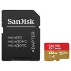 Cartão de Memória Micro SD Sandisk Extreme V30 A2 U3 4K UHD 512GB - SDSQXAV-512G-GN6MA