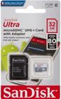 Cartão de Memória Sandisk 32gb Classe 10 SDSDQUNR--032G-GN3MA Micro SD