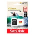 Cartao de memoria sandisk extreme 128gb micro sd sd sdxc uhs-i u3 action cam c/ adaptador - sdsqxaa-128g-gn6aa