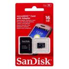 Cartão De Memória Sandisk Micro Sd 16 Gb Adaptador