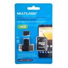 Cartão De Memória Ultra Rápido 16GB KIT 4 Em 1 MULTILASER MC150