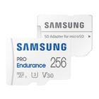 Cartão Memória MicroSd Samsung 256gb Pro Endurance e Adp Classificação Velocidade de Vídeo V30