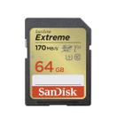 Cartão Memória Sd Sandisk 64gb Extreme 170mbs C10 V30 Uhd 4k