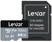 Cartão Micro SD Lexar Professional 64GB 1066x UHS-I, U3, V30