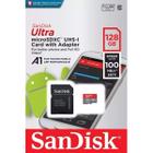 Cartão Micro Sd Sandisk A1 Ultra 128Gb 100Mb/S + Adaptador