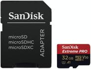 Cartão microSDHC Sandisk UHS-I Extreme PRO 32GB - 100MB/s (com adaptador SD)