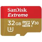 Cartão SanDisk Micro SD 32GB Extreme Classe 10 Vel. até 100MB/s a Prova de Água p/ Câmera de ação 4K e Full HD