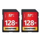 Cartão SD Gigastone 128GB UHS-I U1 Classe 10 SDXC, pacote com 2 unidades