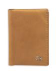 Carteira Calvin Klein Minimalist Bifold RFID de couro bronzeado