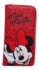 Carteira De Mão Rosto Minnie Mouse Vermelha Grande Disney