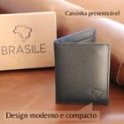 Carteira Masculina Feminina Slim Mini Couro Marca BRASILE