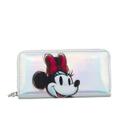 Carteira Retangular Prateado Minnie Disney 100 Anos 10x20cm