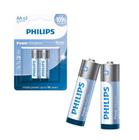 Cartela com 2 Pilhas Power Alcalinas Philips A A Pequenas