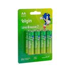 Cartela de 8 Pilhas Alcalinas AAA Palito Elgin 1,5 v