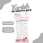 Cartela De Adesivo Gota Prata - Sticker C/6 Unidades - Mmixer04 - Nybc