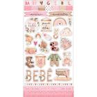 Cartela de Apliques em Papel Recortado Die Cuts Scrapbook Litoarte 15,1 x 29,5 cm LDC-030 Boho Baby Girl