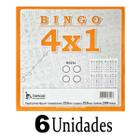 Cartela de bingo 4x1 100 folhas 6 un Tamoio