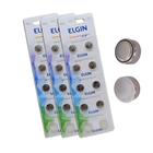 Cartela De Pilhas Bateria Elgin Lr44 Ag3 Lr1154 1,5 V Kit 3