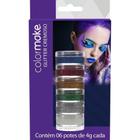 Cartela Glitter Cremoso com 6 Potes de 4g - ColorMake