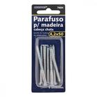 Cartela Parafuso Madeira Brasfort Cabeca Chata Fenda 4,2X50 Cartela Com 6 Pecas 7684