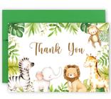 Cartões de agradecimento Yuzioey Jungle Safari com envelopes x50