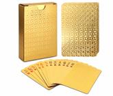 Cartões de baralho impermeáveis EAY Gold Poker Deck com folha de ouro 24K