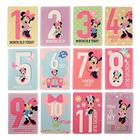 Cartões marcos mensais do bebê Disney Girls, adesivos de barriga de adereço fotográfico, Minnie Mouse, sem tamanho