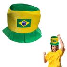 Cartola Chapéu Felpudo Do Brasil Verde Amarelo Copa Mundial