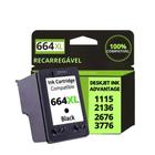 Cartucho Compativel 664 XL Preto 14ml Recarregável - cartridge ink