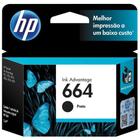 Cartucho HP 664 preto Original (F6V29AB) Para HP Deskjet 2136, 2676, 3776, 5076, 5276